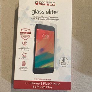 ZAGG Invisible Shield Screen Shatter Protector Antibacterial iPhone 8+ 7+ 6+ 6s+